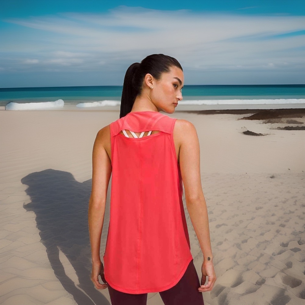 Lululemon Sculpt Tank Top 6 Pale Raspberry‎ Mesh Run Training Reflective $58 NWT